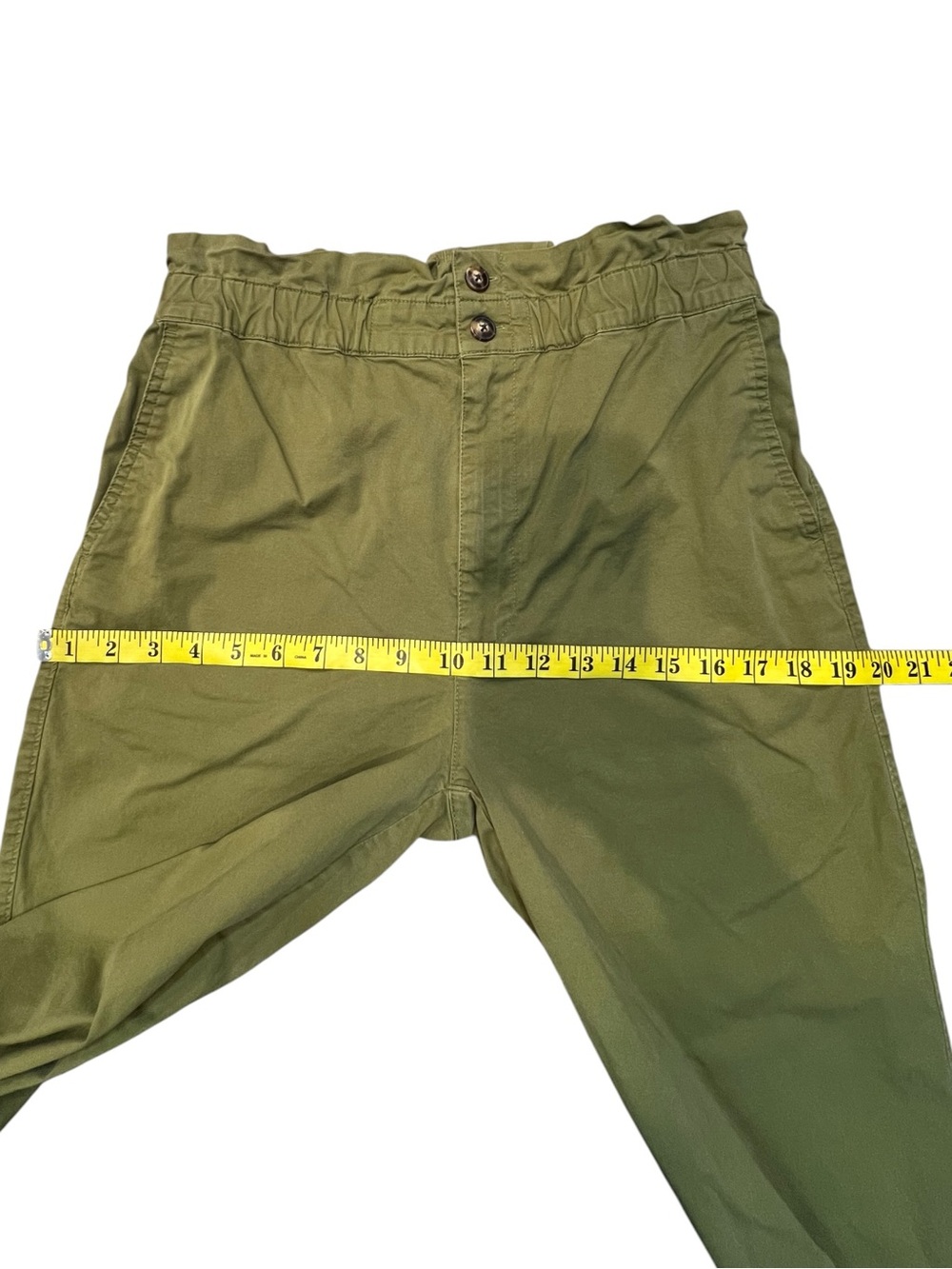 Madewell Paper Bag Tapered Pants Green 6 - Picture 11 of 12